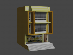 shop building - shop lot-shophouse 3D Model