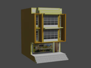 edificio del negozio - negozio-bottega Modello 3D