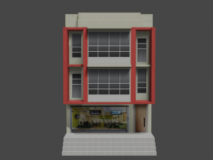 shop building - shop lot-shophouse Model 3D