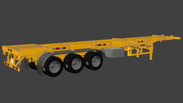 skeletal trailer - semiskel trailer 3D Модель .c4d .max .obj .3ds .fbx .stl .blend 