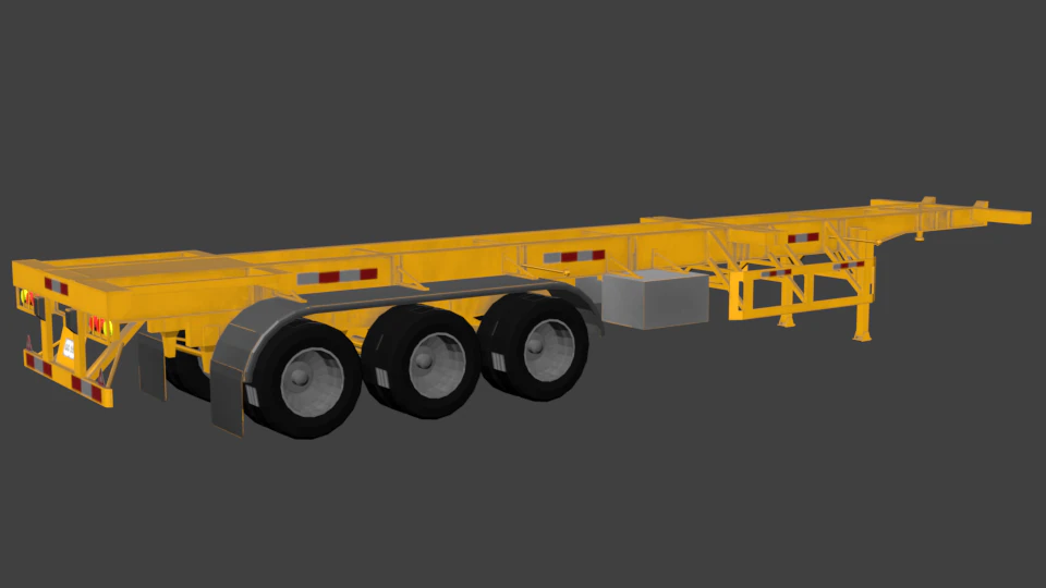 skeletal trailer - semiskel trailer 3D Model .c4d .max .obj .3ds .fbx .stl .blend 