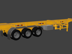 skeletal trailer - semiskel trailer 3D Model