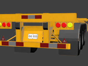 skeletal trailer - semiskel trailer 3D Модель