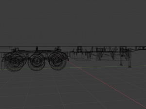 skeletal trailer - semiskel trailer 3D Модель