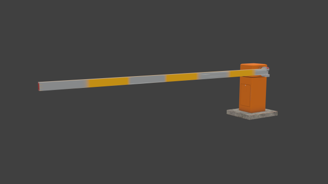 single pole barrier gate 3D Model .c4d .max .obj .3ds .fbx .stl .blend 