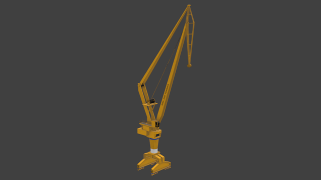 single jib portal crane - port crane 3D Model .c4d .max .obj .3ds .fbx .stl .blend 