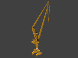single jib portal crane - port crane Model 3D