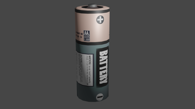 battery - dry cell Modelo 3D .c4d .max .obj .3ds .fbx .stl .blend 