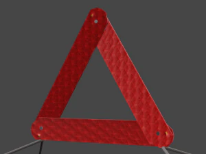 경고 삼각형 3D 모델