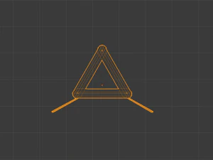 경고 삼각형 3D 모델