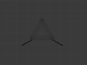 경고 삼각형 3D 모델