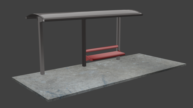 bus stop 3D Model .c4d .max .obj .3ds .fbx .stl .blend 