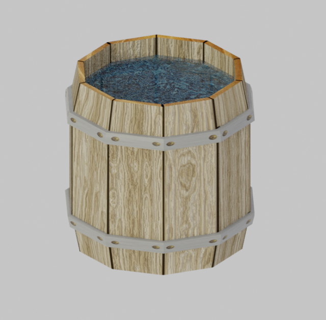 water barrel 3Dモデル .c4d .max .obj .3ds .fbx .stl .blend 