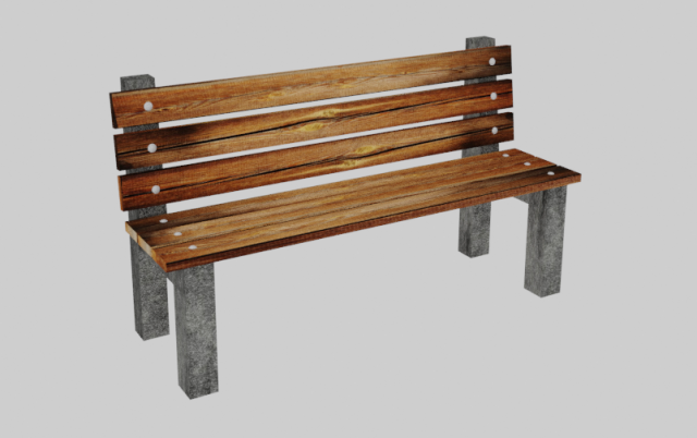 bench 3D Model .c4d .max .obj .3ds .fbx .stl .blend 