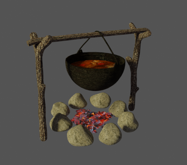 cooking bonfire 3D-Modell .c4d .max .obj .3ds .fbx .stl .blend 