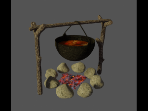 cooking bonfire 3D Model