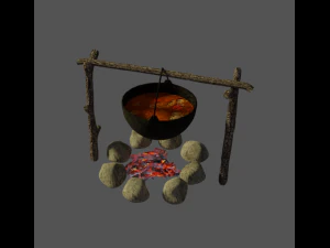 cooking bonfire 3D Model