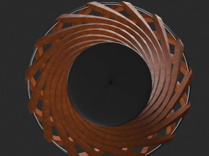 twisted wood lamp design 3D-Modell