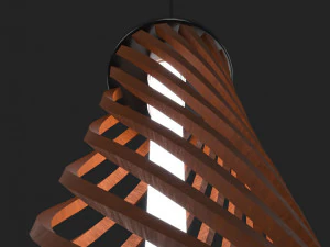 twisted wood lamp design 3D Model
