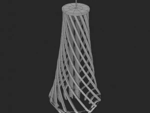 twisted wood lamp design 3D Model