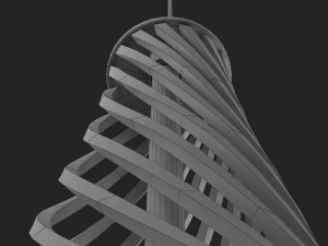 twisted wood lamp design 3D-Modell