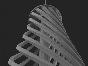 twisted wood lamp design 3D Model