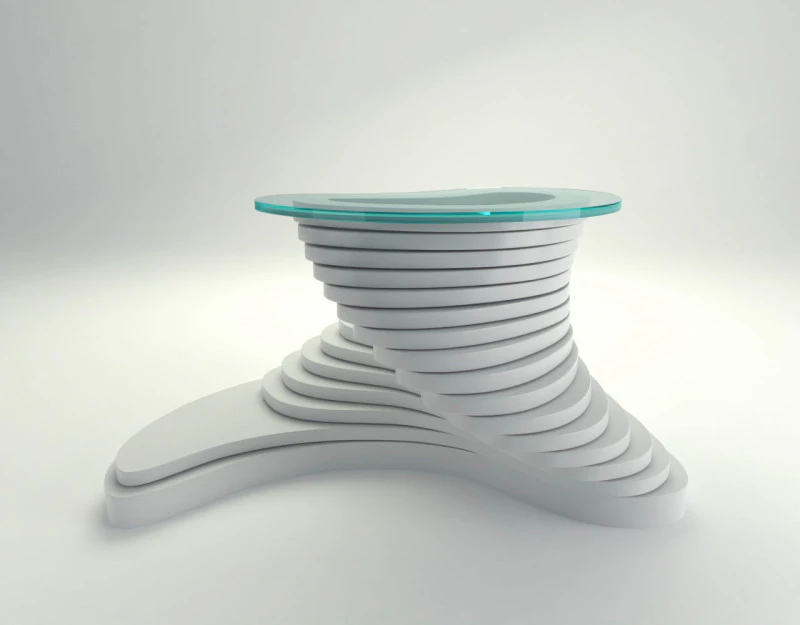 Twisted Parametric Table 3D Model .c4d .max .obj .3ds .fbx .stl .blend