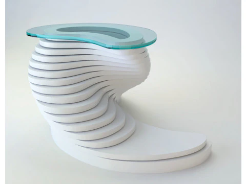 Twisted Parametric Table 3D Model