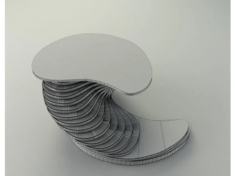Twisted Parametric Table 3D Model