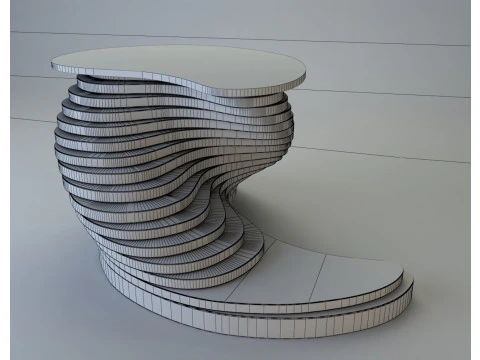 Twisted Parametric Table 3D Model