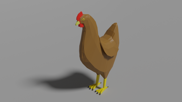 low poly hen 3D Модель .c4d .max .obj .3ds .fbx .stl .blend