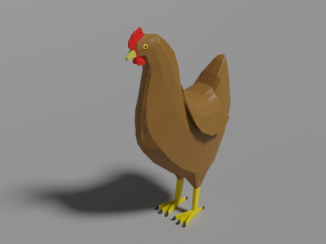 low poly hen 3D Model