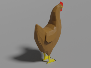low poly hen 3D Модель