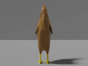 low poly hen 3D Model