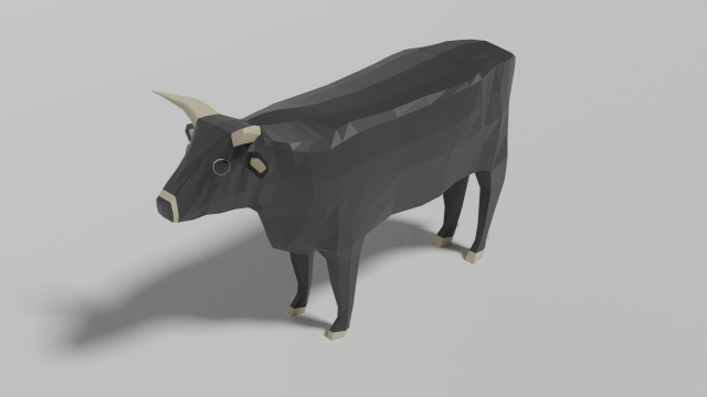 low poly bull 3D Model .c4d .max .obj .3ds .fbx .stl .blend 