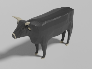 low poly bull 3D Model