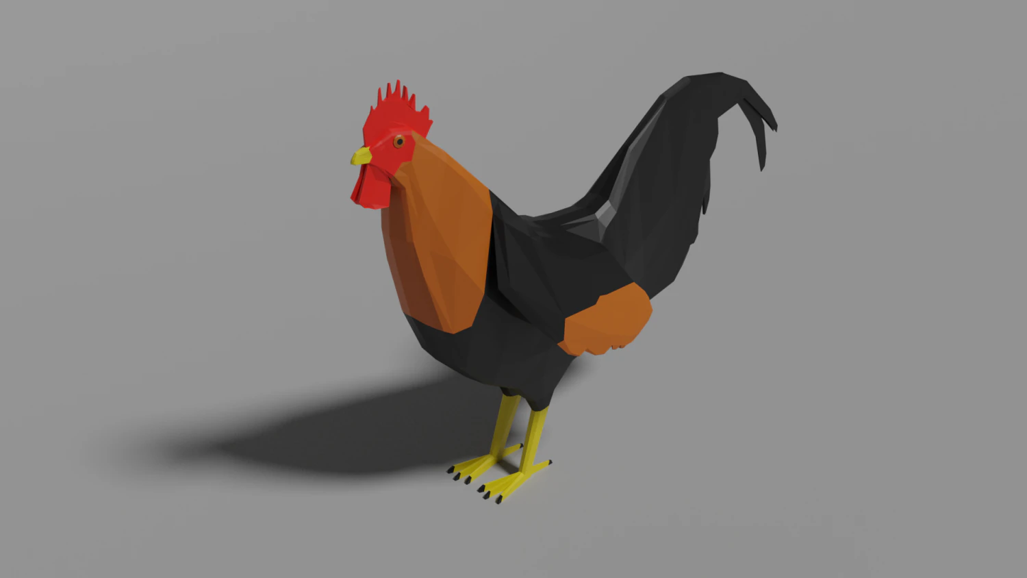 low poly rooster 3D Model .c4d .max .obj .3ds .fbx .stl .blend