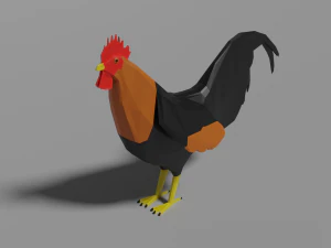 低聚公鸡 3D 模型