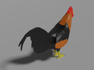 low poly rooster 3D Модель