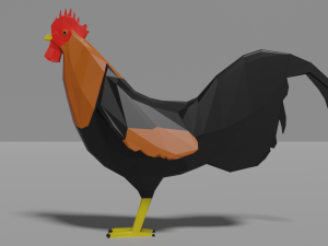 low poly rooster 3D Модель