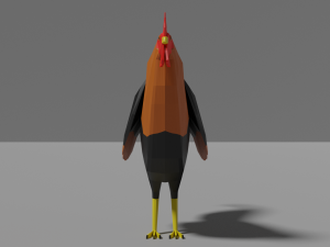 low poly rooster 3D Модель
