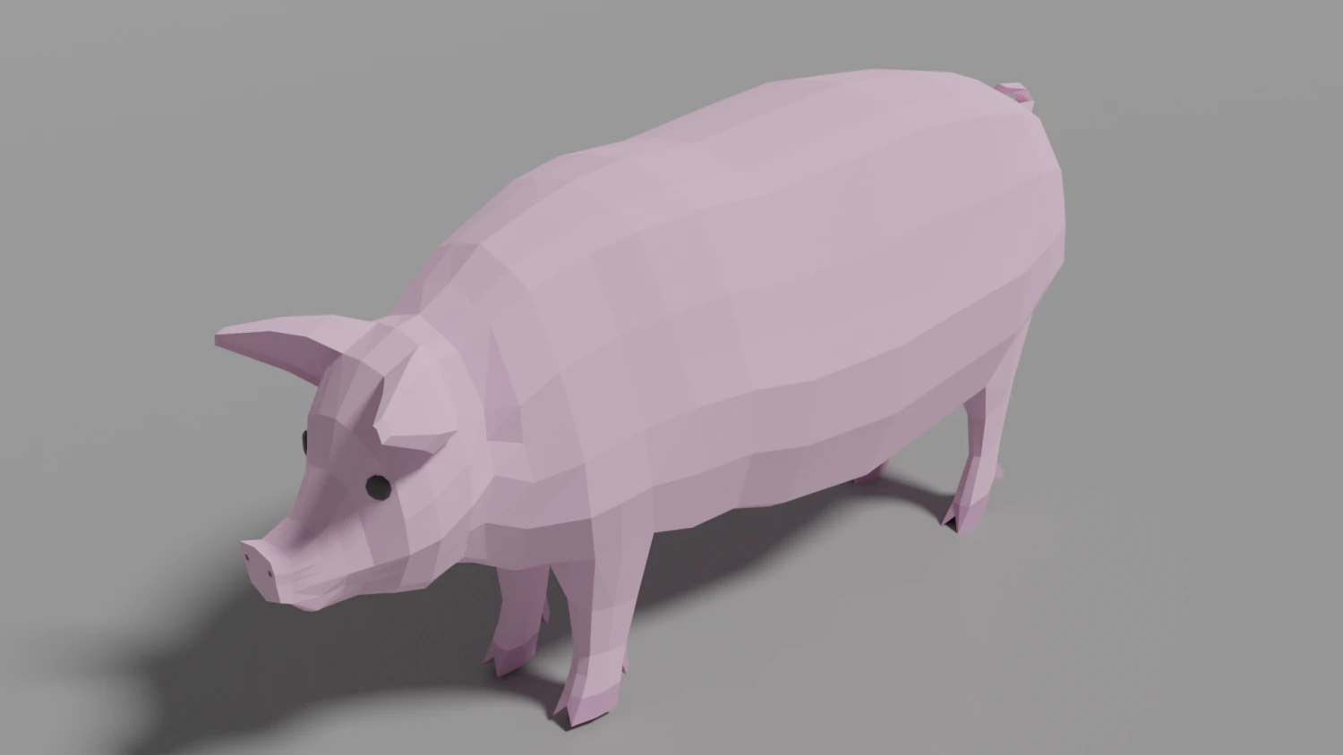 low poly pig 3D Model .c4d .max .obj .3ds .fbx .stl .blend 