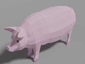 low poly pig 3D Model