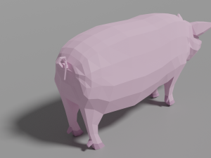 low poly pig 3D 모델