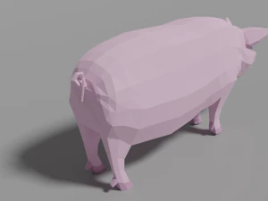 low poly pig 3D Model