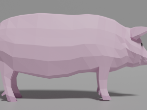 low poly pig 3D 모델