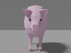 low poly pig 3D 모델