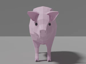 low poly pig 3D Model