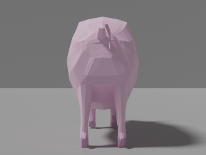 low poly pig 3D 모델