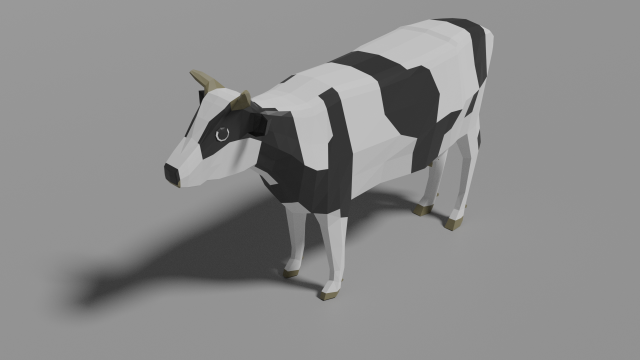 low poly cow Model 3D .c4d .max .obj .3ds .fbx .stl .blend 